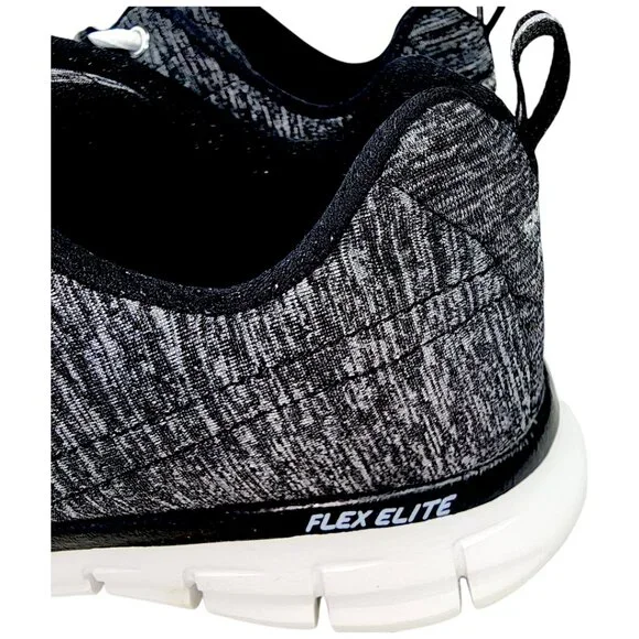 Sketchers-Women's SIZE 6- Memory Foam Elite Sneakers-Flex Elite-Black White - Picture 5 of 15